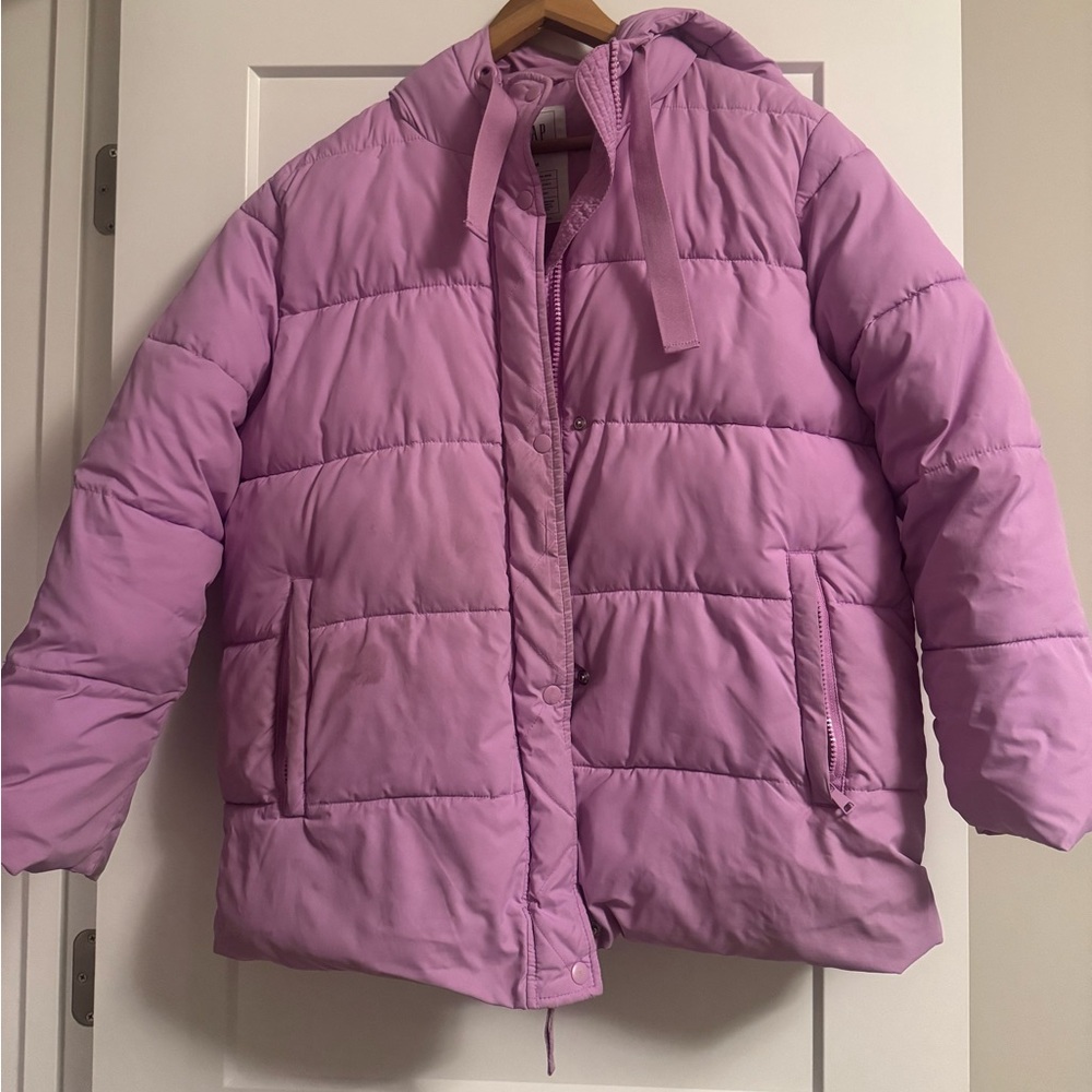 Oversized puffer coat purple Gap